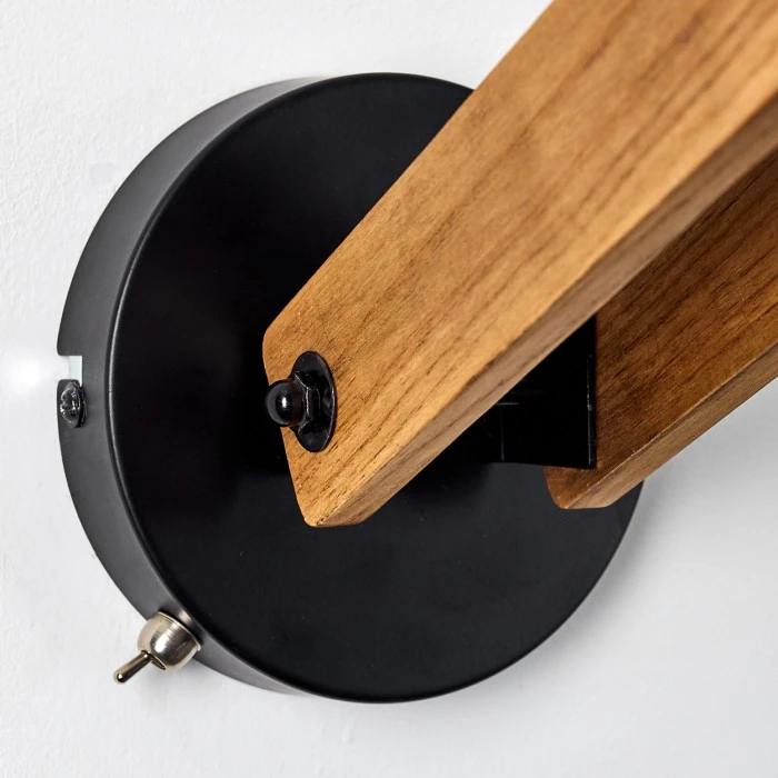 Hofstein Aarhus Wandleuchte Schwarz, Holz dunkel, 1-flammig 11 Hofstein Aarhus Wandleuchte Schwarz, Holz dunkel, 1-flammig - Image 11