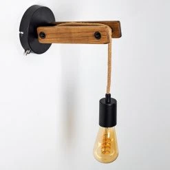 Hofstein Aarhus Wandleuchte Schwarz, Holz dunkel, 1-flammig 37 Hofstein Aarhus Wandleuchte Schwarz, Holz dunkel, 1-flammig -Wandleuchten Verkauf aarhus wandleuchte h3315170 13