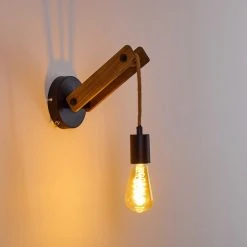 Hofstein Aarhus Wandleuchte Schwarz, Holz dunkel, 1-flammig 42 Hofstein Aarhus Wandleuchte Schwarz, Holz dunkel, 1-flammig -Wandleuchten Verkauf aarhus wandleuchte h3315170 18