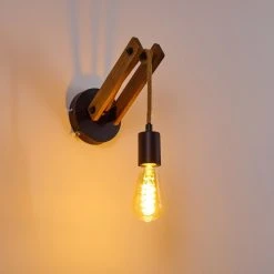 Hofstein Aarhus Wandleuchte Schwarz, Holz dunkel, 1-flammig 26 Hofstein Aarhus Wandleuchte Schwarz, Holz dunkel, 1-flammig -Wandleuchten Verkauf aarhus wandleuchte h3315170 2