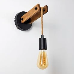 Hofstein Aarhus Wandleuchte Schwarz, Holz dunkel, 1-flammig 46 Hofstein Aarhus Wandleuchte Schwarz, Holz dunkel, 1-flammig -Wandleuchten Verkauf aarhus wandleuchte h3315170 22