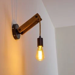 Hofstein Aarhus Wandleuchte Schwarz, Holz dunkel, 1-flammig 30 Hofstein Aarhus Wandleuchte Schwarz, Holz dunkel, 1-flammig -Wandleuchten Verkauf aarhus wandleuchte h3315170 6