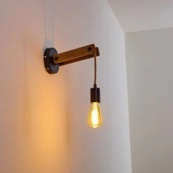 Hofstein Aarhus Wandleuchte Schwarz, Holz dunkel, 1-flammig 33 Hofstein Aarhus Wandleuchte Schwarz, Holz dunkel, 1-flammig -Wandleuchten Verkauf aarhus wandleuchte h3315170 9