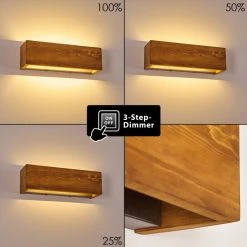 Hofstein Adak Wandleuchte LED Holz dunkel, 1-flammig -Wandleuchten Verkauf adak wandleuchte h3308318 3