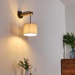 Hofstein Adelboden Wandleuchte Schwarz, Holz dunkel, 1-flammig -Wandleuchten Verkauf adelboden wandleuchte h3328286 2