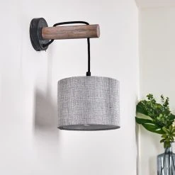 Hofstein Adelboden Wandleuchte Schwarz, Holz dunkel, 1-flammig -Wandleuchten Verkauf adelboden wandleuchte h3328286 4