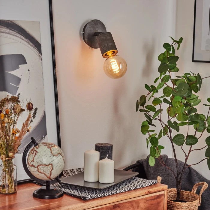 Hofstein Ajaccio Wandleuchte Nickel-Matt, 1-flammig 1 Hofstein Ajaccio Wandleuchte Nickel-Matt, 1-flammig