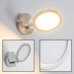 Hofstein Alberton Wandleuchte LED Hellbraun, 1-flammig