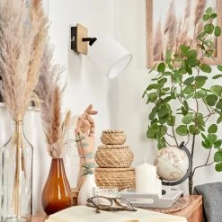 Hofstein Alsen Wandleuchte Schwarz, Holz hell, 1-flammig -Wandleuchten Verkauf alsen wandleuchte h3581131 9