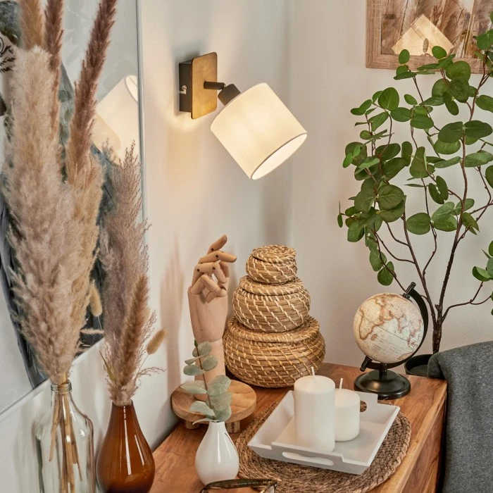 Hofstein Alsen Wandleuchte Schwarz, Holz dunkel, 1-flammig 11 Hofstein Alsen Wandleuchte Schwarz, Holz dunkel, 1-flammig - Image 11