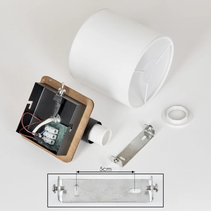 Hofstein Alsen Wandleuchte Schwarz, Holz dunkel, 1-flammig 5 Hofstein Alsen Wandleuchte Schwarz, Holz dunkel, 1-flammig - Image 5