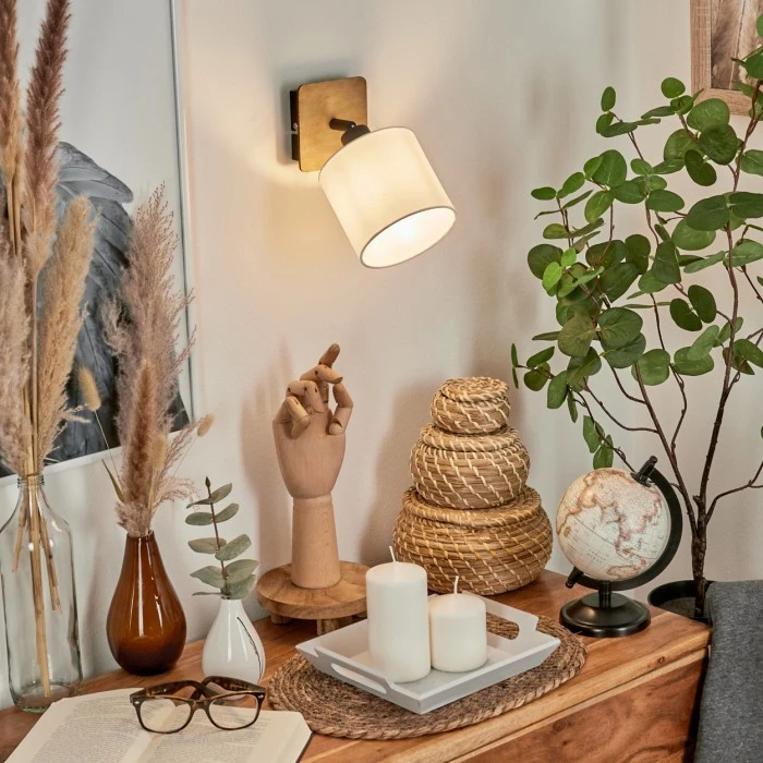 Hofstein Alsen Wandleuchte Schwarz, Holz dunkel, 1-flammig 7 Hofstein Alsen Wandleuchte Schwarz, Holz dunkel, 1-flammig - Image 7