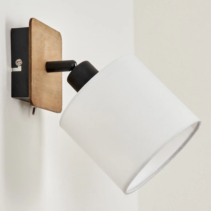 Hofstein Alsen Wandleuchte Schwarz, Holz dunkel, 1-flammig 8 Hofstein Alsen Wandleuchte Schwarz, Holz dunkel, 1-flammig - Image 8