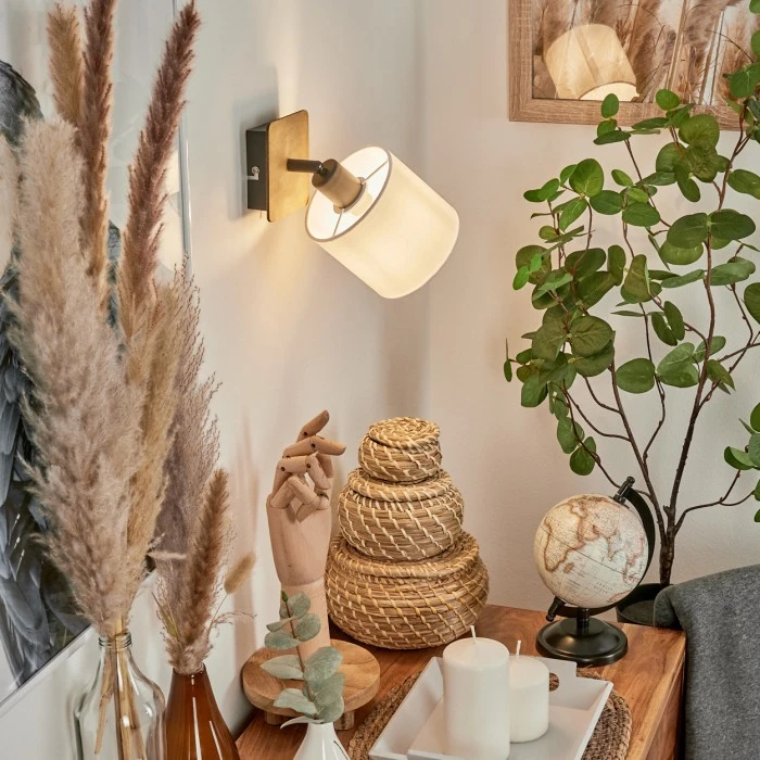 Hofstein Alsen Wandleuchte Schwarz, Holz dunkel, 1-flammig 9 Hofstein Alsen Wandleuchte Schwarz, Holz dunkel, 1-flammig - Image 9