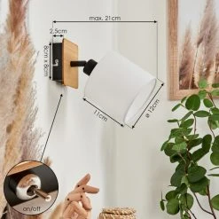 Hofstein Alsen Wandleuchte Schwarz, Naturfarben, 1-flammig -Wandleuchten Verkauf alsen wandleuchte h3581216 3