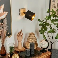 Hofstein Alsen Wandleuchte Schwarz, Holz hell, 1-flammig 22 Hofstein Alsen Wandleuchte Schwarz, Holz hell, 1-flammig -Wandleuchten Verkauf alsen wandleuchte h3581254 10