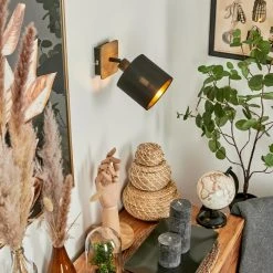 Hofstein Alsen Wandleuchte Schwarz, Holz dunkel, 1-flammig -Wandleuchten Verkauf alsen wandleuchte h3581292 10