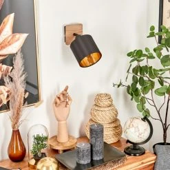 Hofstein Alsen Wandleuchte Schwarz, Holz dunkel, 1-flammig -Wandleuchten Verkauf alsen wandleuchte h3581292 11