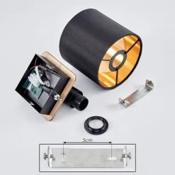 Hofstein Alsen Wandleuchte Schwarz, Holz dunkel, 1-flammig -Wandleuchten Verkauf alsen wandleuchte h3581292 4