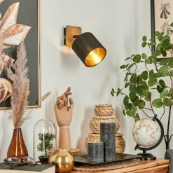 Hofstein Alsen Wandleuchte Schwarz, Holz dunkel, 1-flammig -Wandleuchten Verkauf alsen wandleuchte h3581292 6