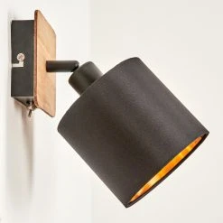 Hofstein Alsen Wandleuchte Schwarz, Holz dunkel, 1-flammig -Wandleuchten Verkauf alsen wandleuchte h3581292 7