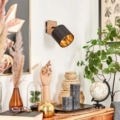 Hofstein Alsen Wandleuchte Schwarz, Holz dunkel, 1-flammig -Wandleuchten Verkauf alsen wandleuchte h3581292 9