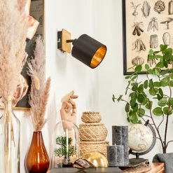 Hofstein Alsen Wandleuchte Schwarz, Naturfarben, 1-flammig -Wandleuchten Verkauf alsen wandleuchte h3581339 1