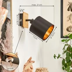 Hofstein Alsen Wandleuchte Schwarz, Naturfarben, 1-flammig -Wandleuchten Verkauf alsen wandleuchte h3581339 3