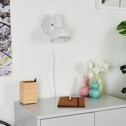 Hofstein Ambousi Wandleuchte Chrom, Weiß, 1-flammig -Wandleuchten Verkauf ambousi wandleuchte h3409527 12