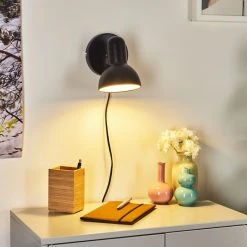 Hofstein Ambousi Wandleuchte Chrom, Schwarz, 1-flammig -Wandleuchten Verkauf ambousi wandleuchte h3409541 11