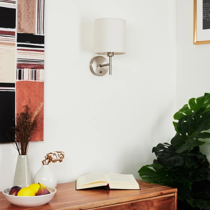 Hofstein Antillo Wandleuchte Nickel-Matt, 1-flammig 2 Hofstein Antillo Wandleuchte Nickel-Matt, 1-flammig - Image 2