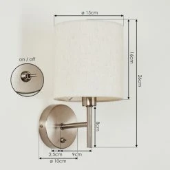 Hofstein Antillo Wandleuchte Nickel-Matt, 1-flammig 16 Hofstein Antillo Wandleuchte Nickel-Matt, 1-flammig -Wandleuchten Verkauf antillo wandleuchte h3421765 3