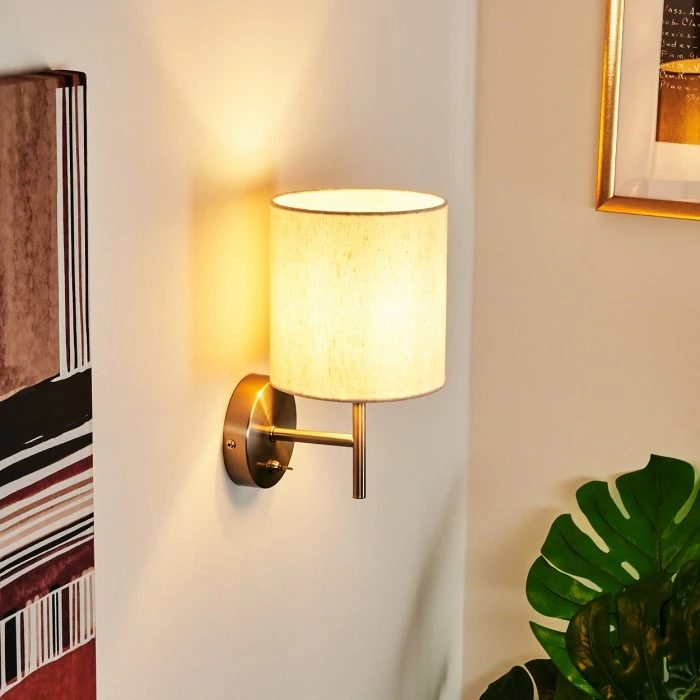 Hofstein Antillo Wandleuchte Nickel-Matt, 1-flammig 7 Hofstein Antillo Wandleuchte Nickel-Matt, 1-flammig - Image 7