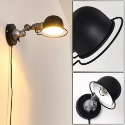 Hofstein Arild Wandleuchte Schwarz, Silber, 1-flammig