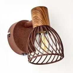 Hofstein Arjen Wandleuchte Rostfarben, Holz dunkel, 1-flammig -Wandleuchten Verkauf arjen wandleuchte h3336854 do1 12