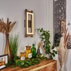 Hofstein Ayajasco Wandleuchte LED Schwarz, Holzoptik, Naturfarben, 1-flammig -Wandleuchten Verkauf ayajasco wandleuchte h3580073 6