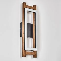 Hofstein Ayajasco Wandleuchte LED Schwarz, Holzoptik, Naturfarben, 1-flammig -Wandleuchten Verkauf ayajasco wandleuchte h3580073 7