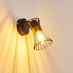 Hofstein Ayen Wandleuchte Schwarz-Gold, 1-flammig -Wandleuchten Verkauf ayen wandleuchte h3283592 do1 12