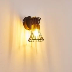 Hofstein Ayen Wandleuchte Schwarz-Gold, 1-flammig -Wandleuchten Verkauf ayen wandleuchte h3283592 do1 26