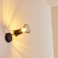 Hofstein Ayen Wandleuchte Schwarz-Gold, 1-flammig -Wandleuchten Verkauf ayen wandleuchte h3283592 do1 6