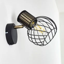 Hofstein Bacau Wandleuchte Schwarz-Gold, 1-flammig -Wandleuchten Verkauf bacau wandleuchte h3320136 19