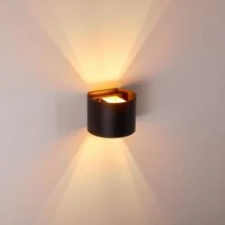 Hofstein Badajoz Wandleuchte LED Schwarz, Kupferfarben, 1-flammig -Wandleuchten Verkauf badajoz wandleuchte h3312889 12