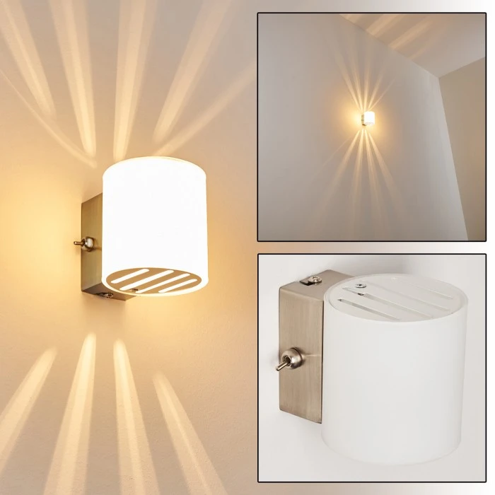 Hofstein Bamako Wandlampe Nickel-Matt, 1-flammig 1 Hofstein Bamako Wandlampe Nickel-Matt, 1-flammig