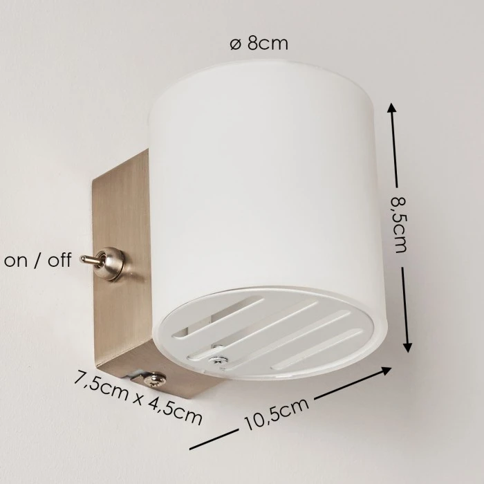 Hofstein Bamako Wandlampe Nickel-Matt, 1-flammig 2 Hofstein Bamako Wandlampe Nickel-Matt, 1-flammig - Image 2