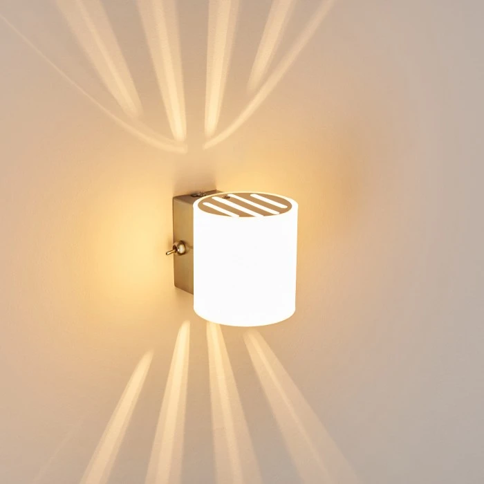 Hofstein Bamako Wandlampe Nickel-Matt, 1-flammig 6 Hofstein Bamako Wandlampe Nickel-Matt, 1-flammig - Image 6