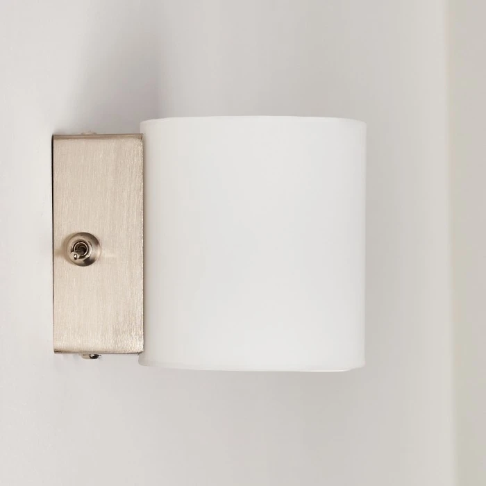 Hofstein Bamako Wandlampe Nickel-Matt, 1-flammig 7 Hofstein Bamako Wandlampe Nickel-Matt, 1-flammig - Image 7