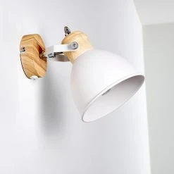 Hofstein Banjul Wandleuchte Weiß, Holz hell, 1-flammig -Wandleuchten Verkauf banjul wandleuchte h3320778 20