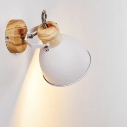 Hofstein Banjul Wandleuchte Weiß, Holz hell, 1-flammig -Wandleuchten Verkauf banjul wandleuchte h3320778 3