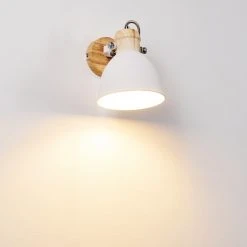 Hofstein Banjul Wandleuchte Weiß, Holz hell, 1-flammig -Wandleuchten Verkauf banjul wandleuchte h3320778 7