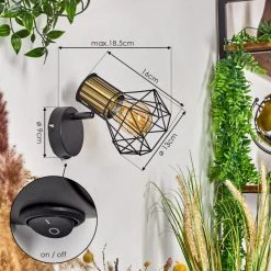 Hofstein Bardhaman Wandleuchte Messing, Schwarz, 1-flammig -Wandleuchten Verkauf bardhaman wandleuchte h3579398 3